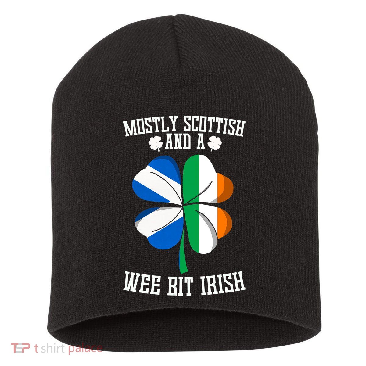 Scottish Wee Bit Irish Scotland St Patricks Day Gifts Flag Short Acrylic Beanie