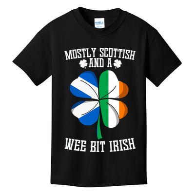 Scottish Wee Bit Irish Scotland St Patricks Day Gifts Flag Kids T-Shirt