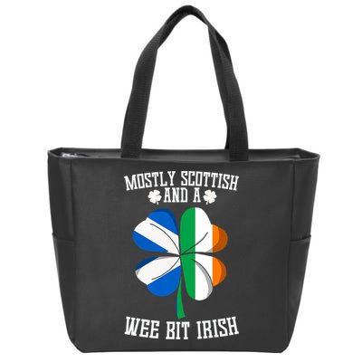 Scottish Wee Bit Irish Scotland St Patricks Day Gifts Flag Zip Tote Bag