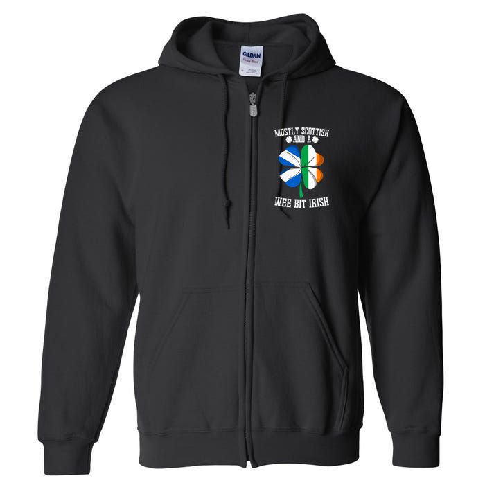 Scottish Wee Bit Irish Scotland St Patricks Day Gifts Flag Full Zip Hoodie
