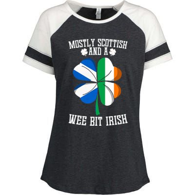 Scottish Wee Bit Irish Scotland St Patricks Day Gifts Flag Enza Ladies Jersey Colorblock Tee