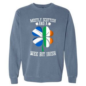 Scottish Wee Bit Irish Scotland St Patricks Day Gifts Flag Garment-Dyed Sweatshirt