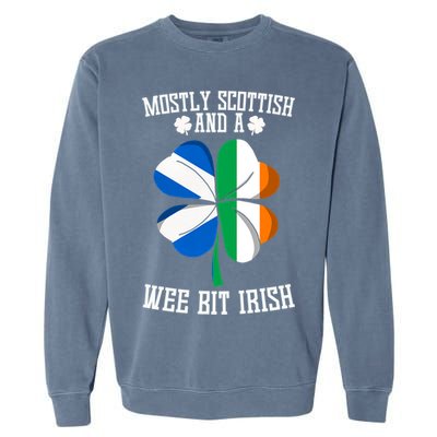 Scottish Wee Bit Irish Scotland St Patricks Day Gifts Flag Garment-Dyed Sweatshirt