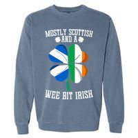 Scottish Wee Bit Irish Scotland St Patricks Day Gifts Flag Garment-Dyed Sweatshirt