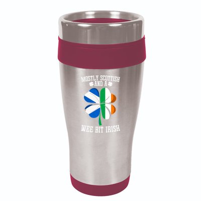 Scottish Wee Bit Irish Scotland St Patricks Day Gifts Flag 16oz Travel Tumbler