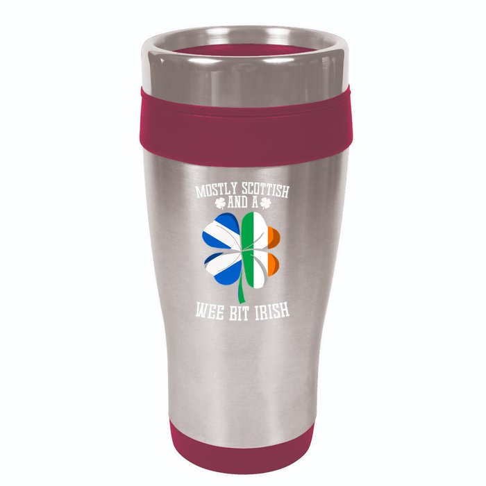 Scottish Wee Bit Irish Scotland St Patricks Day Gifts Flag 16oz Travel Tumbler