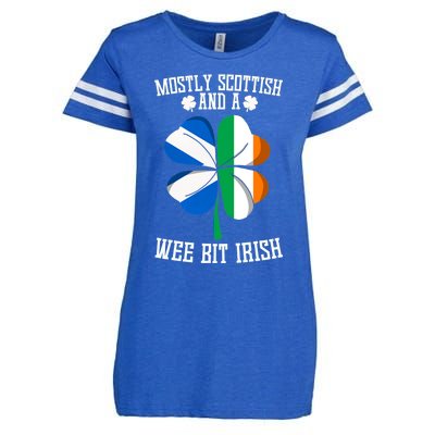 Scottish Wee Bit Irish Scotland St Patricks Day Gifts Flag Enza Ladies Jersey Football T-Shirt