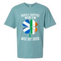 Scottish Wee Bit Irish Scotland St Patricks Day Gifts Flag Sueded Cloud Jersey T-Shirt