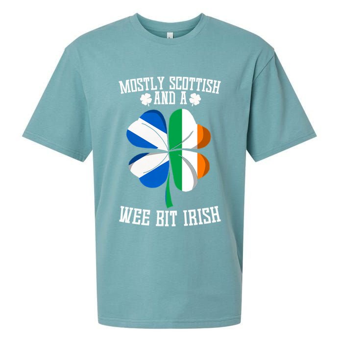 Scottish Wee Bit Irish Scotland St Patricks Day Gifts Flag Sueded Cloud Jersey T-Shirt