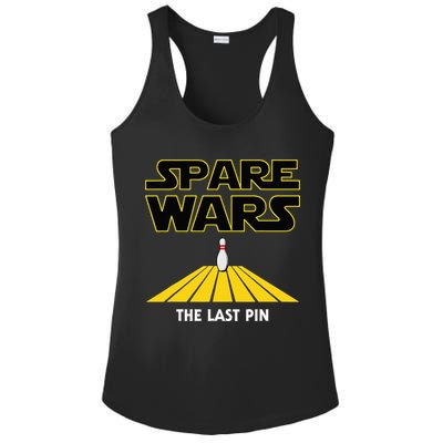 Spare Wars Bowler & Bowling Parody Ladies PosiCharge Competitor Racerback Tank