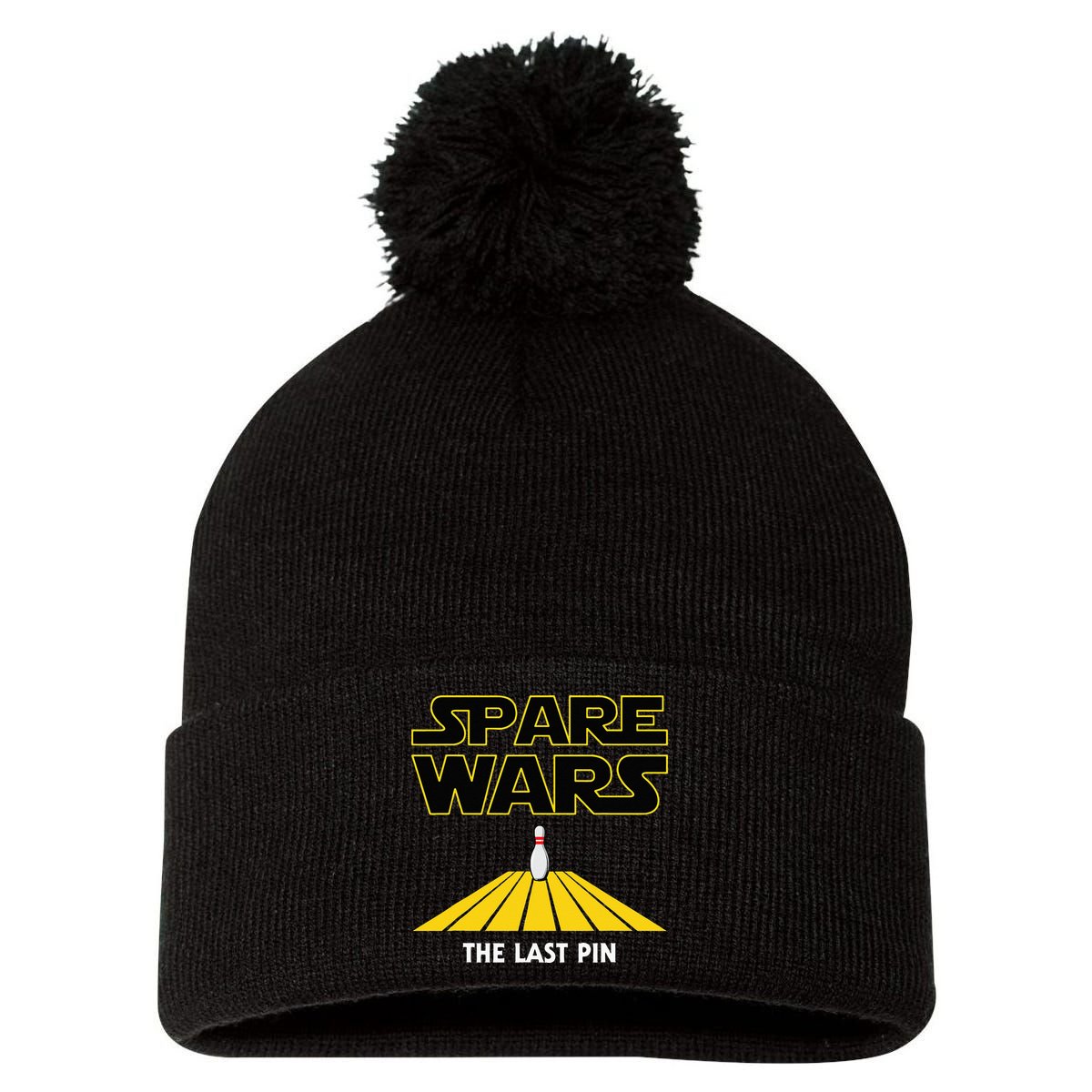 Spare Wars Bowler & Bowling Parody Pom Pom 12in Knit Beanie