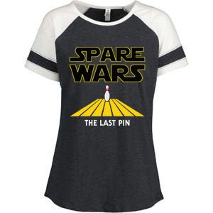 Spare Wars Bowler & Bowling Parody Enza Ladies Jersey Colorblock Tee