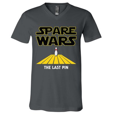 Spare Wars Bowler & Bowling Parody V-Neck T-Shirt
