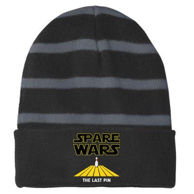 Spare Wars Bowler & Bowling Parody Striped Beanie with Solid Band