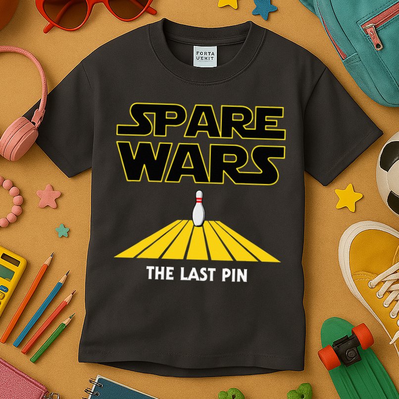 Spare Wars Bowler & Bowling Parody Kids T-Shirt