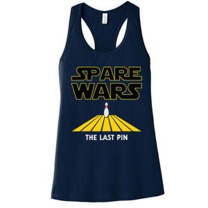 Spare Wars Bowler & Bowling Parody Women's Racerback Tank