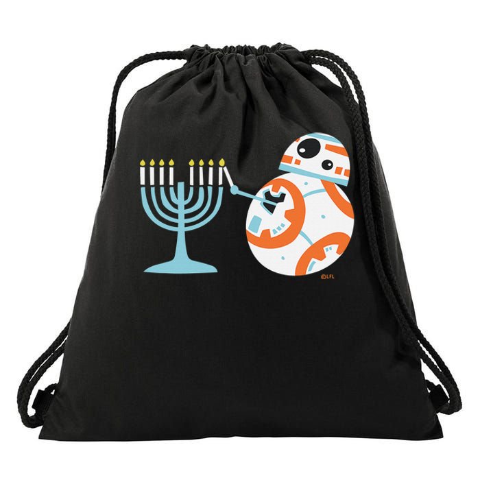 Star Wars BB-8 Lighting the Hanukkah Menorah  Drawstring Bag