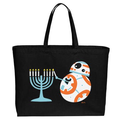 Star Wars BB-8 Lighting the Hanukkah Menorah  Cotton Canvas Jumbo Tote