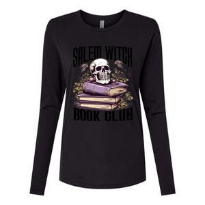 Salem Witch Book Club Skeleton Skull Halloween Book Lovers Gift Womens Cotton Relaxed Long Sleeve T-Shirt