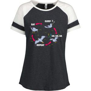 Seagull Whisperer Bird Lover Ornithology Birdwatching Gift Enza Ladies Jersey Colorblock Tee