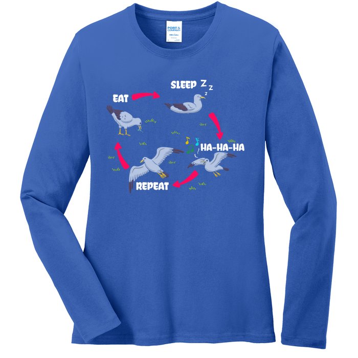 Seagull Whisperer Bird Lover Ornithology Birdwatching Gift Ladies Long Sleeve Shirt