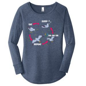 Seagull Whisperer Bird Lover Ornithology Birdwatching Gift Women's Perfect Tri Tunic Long Sleeve Shirt