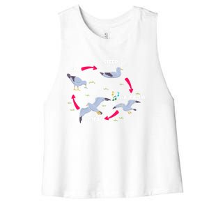 Seagull Whisperer Bird Lover Ornithology Birdwatching Gift Women's Racerback Cropped Tank