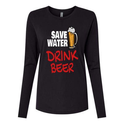 Save Water Beer Ing Party Sout Saying Alcohol Gift Womens Cotton Relaxed Long Sleeve T-Shirt