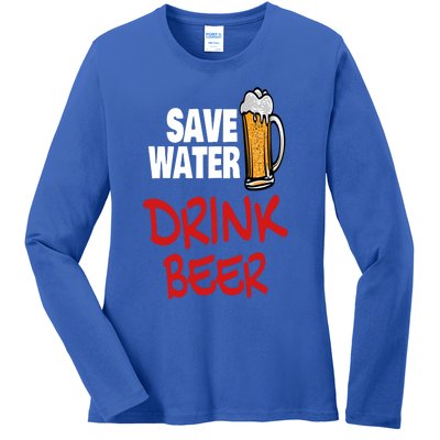 Save Water Beer Ing Party Sout Saying Alcohol Gift Ladies Long Sleeve Shirt