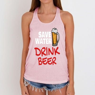 Save Water Beer Ing Party Sout Saying Alcohol Gift Women's Knotted Racerback Tank