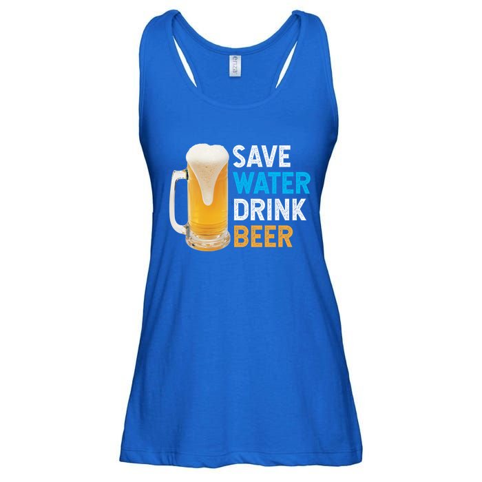 Save Water Beer Funny Adult Ing Humor Gift Ladies Essential Flowy Tank