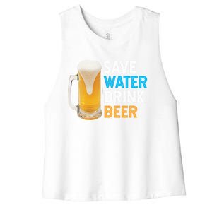 Save Water Beer Funny Adult Ing Humor Gift Women's Racerback Cropped Tank