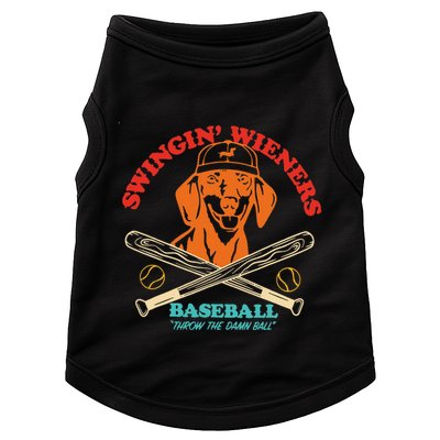 Swingin Wieners Baseball Throw The Damn Ball Doggie Tank
