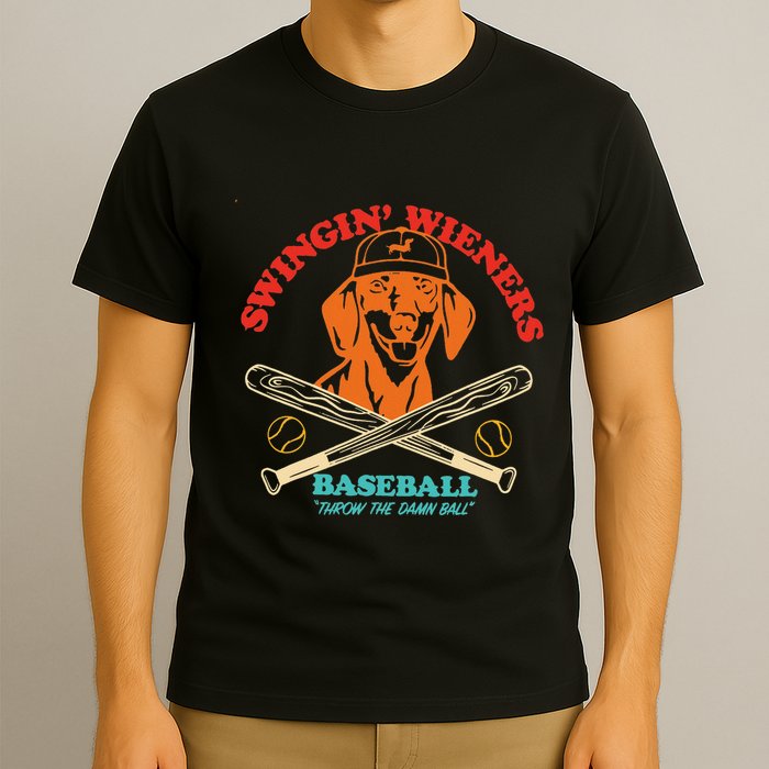 Swingin Wieners Baseball Throw The Damn Ball T-Shirt