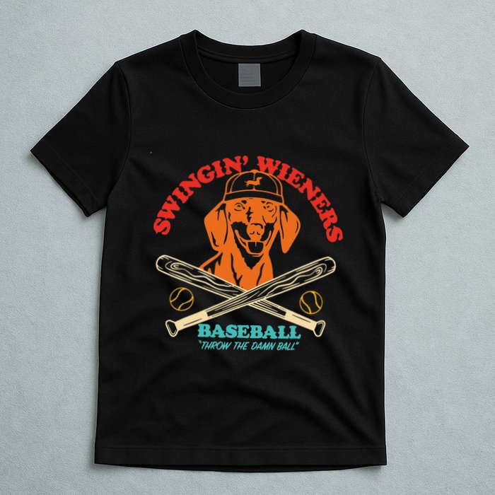 Swingin Wieners Baseball Throw The Damn Ball T-Shirt
