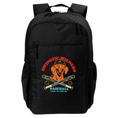 Swingin Wieners Baseball Throw The Damn Ball Backpack