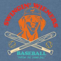 Swingin Wieners Baseball Throw The Damn Ball Garment-Dyed Sweatshirt