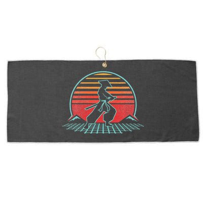 Samurai Warrior Bushido Japan Anime Retro 80s Style Gift  Large Microfiber Waffle Golf Towel