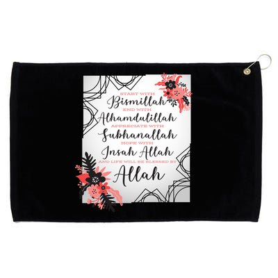 Start With Bismillah And Alhamdulillah Allah Muslim Prayer Cute Gift Grommeted Golf Towel