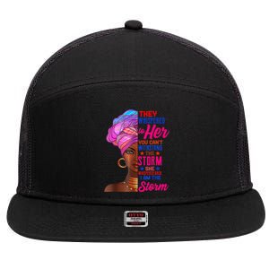 She Whispered Back I Am The Storm Black History Month 7 Panel Mesh Trucker Snapback Hat