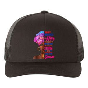 She Whispered Back I Am The Storm Black History Month Yupoong Adult 5-Panel Trucker Hat