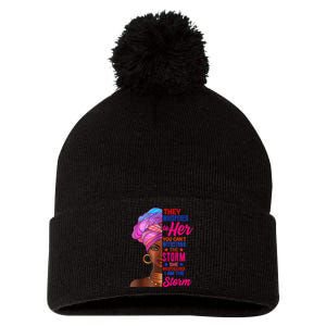 She Whispered Back I Am The Storm Black History Month Pom Pom 12in Knit Beanie