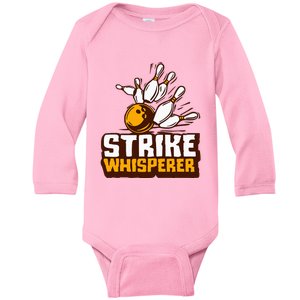 Strike Whisperer Bowling Baby Long Sleeve Bodysuit