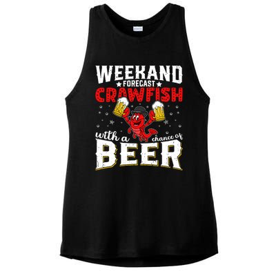 Seafood With Beer Crawfish Season Cajun Festival Party Gift Ladies PosiCharge Tri-Blend Wicking Tank