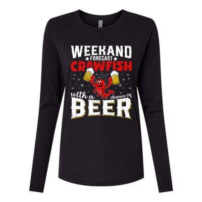 Seafood With Beer Crawfish Season Cajun Festival Party Gift Womens Cotton Relaxed Long Sleeve T-Shirt