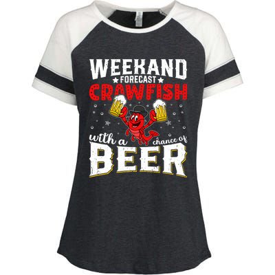 Seafood With Beer Crawfish Season Cajun Festival Party Gift Enza Ladies Jersey Colorblock Tee