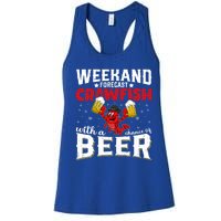 Seafood With Beer Crawfish Season Cajun Festival Party Gift Women's Racerback Tank