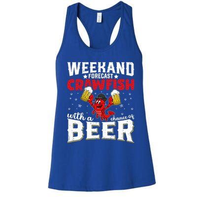 Seafood With Beer Crawfish Season Cajun Festival Party Gift Women's Racerback Tank