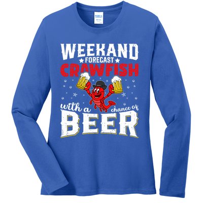 Seafood With Beer Crawfish Season Cajun Festival Party Gift Ladies Long Sleeve Shirt