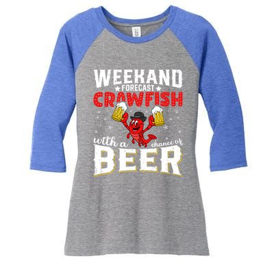 Seafood With Beer Crawfish Season Cajun Festival Party Gift Women's Tri-Blend 3/4-Sleeve Raglan Shirt